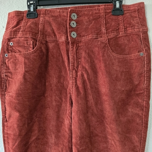 No Boundaries Corduroy Pants Womens 34×31 High Rise Sculpting Skinny Button Fly - Picture 3 of 10